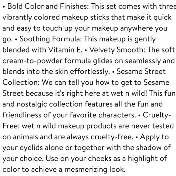 WET n Wild OM NOM NOM 4 PIECE Kit Sesame Street Collection LIMITED EDITION NIP - Picture 9 of 11